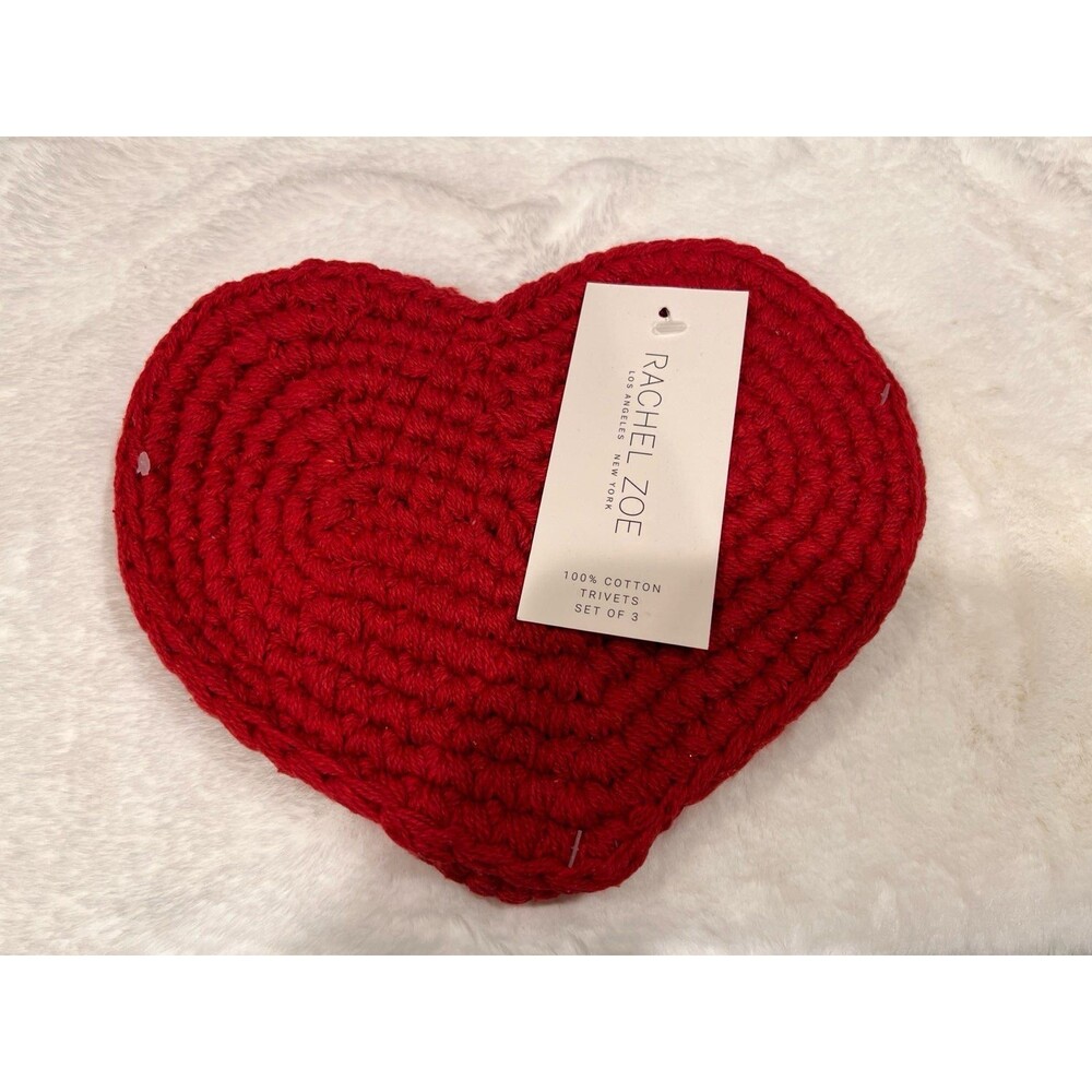Rachel Zoe Set of 3 Heart-Shaped Trivets NWT